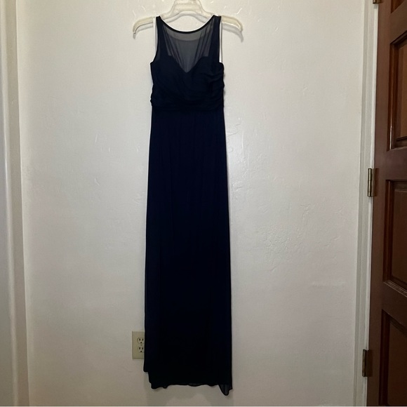 David’s Bridal Long Mesh Dress with Illusion Neckline Size 8 - Picture 4 of 12